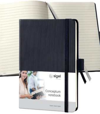 sigel notitieboek Conceptum, DIN A6, gelinieerd, zwart