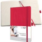 sigel notitieboek Conceptum, DIN A5, gelinieerd, rood