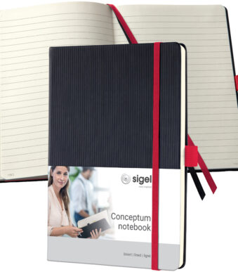 sigel notitieboek Conceptum, DIN A5, gelinieerd, zwart/rood