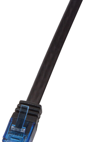 LogiLink U/UTP vlakke-Patchkabel, Cat. 5e, 0,25 m, zwart