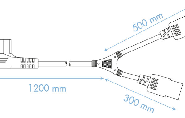 LogiLink Y-stroomkabel, 1x randaarde - 2x koudapparaat-koppeling