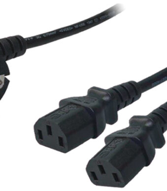 LogiLink Y-stroomkabel, 1x randaarde - 2x koudapparaat-koppeling