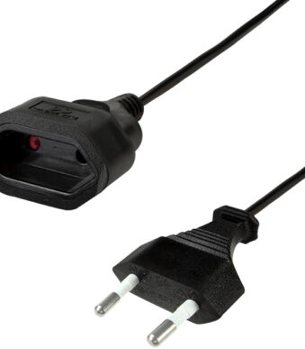 LogiLink verlengkabel, Eurostekker, 0,2 m, zwart