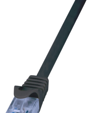 LogiLink Patchkabel EconLine, Cat. 6A, U/UTP, 0,25 m,zwart