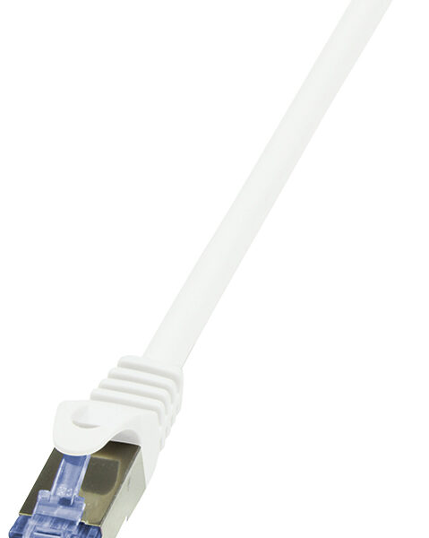 LogiLink Patchkabel PrimeLine, Cat. 6A, S/FTP, 0,25 m, wit