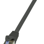 LogiLink Patchkabel PrimeLine, Cat.6A, S/FTP, 0,25 m,zwart