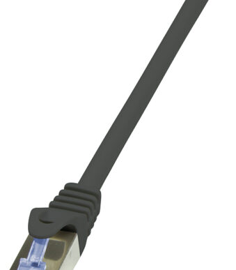 LogiLink Patchkabel PrimeLine, Cat.6A, S/FTP, 0,25 m,zwart