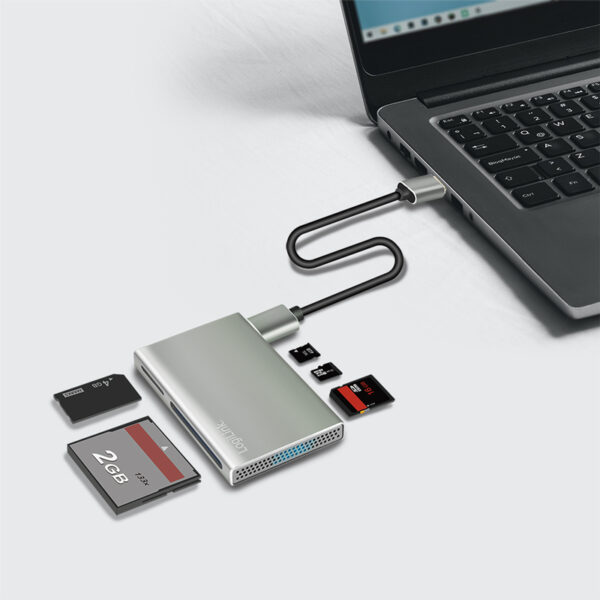 LogiLink USB 3.2 Gen1 Card Reader, 5-in-1, aluminium behuizing