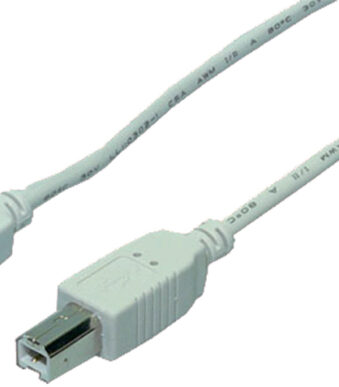 LogiLink USB 2.0 kabel, USB-A - USB-B stekker, 2,0 m, grijs