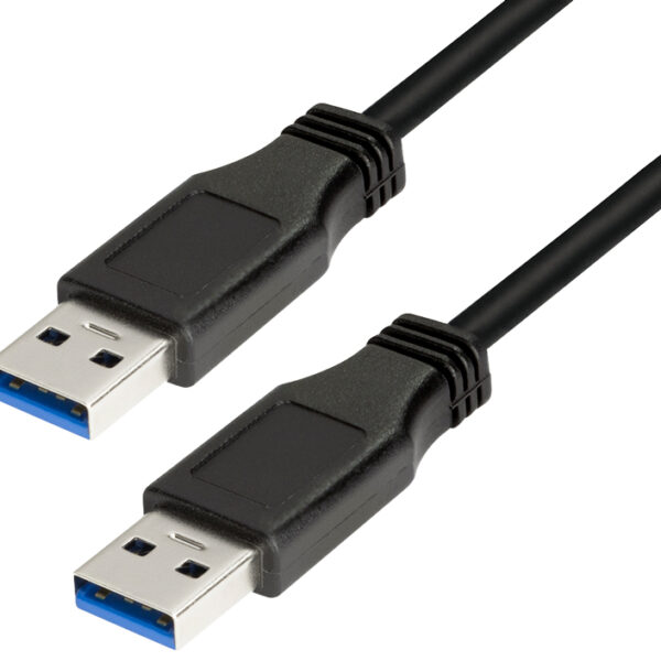 LogiLink USB 3.0 kabel, USB-A - USB-A stekker, 1,0 m, zwart