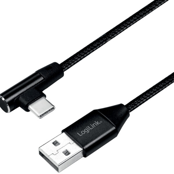 LogiLink USB 2.0 kabel, USB-A - USB-C stekker, 0,3 m, zwart