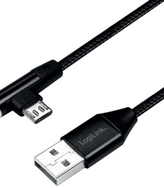 LogiLink USB 2.0 kabel, USB-A - Micro-USB stekker, 1,0 m, zwart