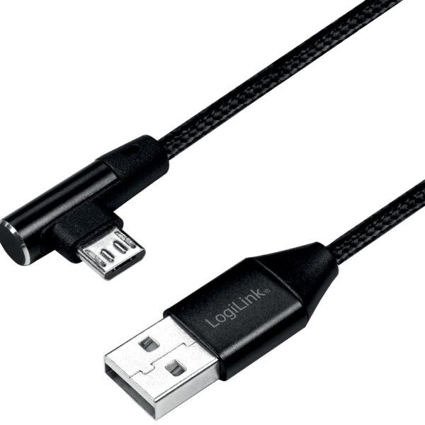 LogiLink USB 2.0 kabel, USB-A - Micro-USB stekker, 1,0 m, zwart