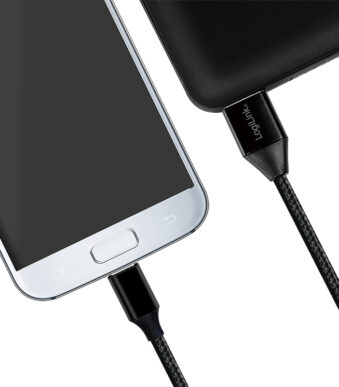LogiLink USB 2.0 kabel, USB-A - Micro-USB stekker, 0,3 m, zwart