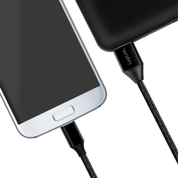 LogiLink USB 2.0 kabel, USB-A - Micro-USB stekker, 0,3 m, zwart