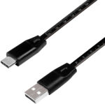 LogiLink USB 2.0 kabel met liniaal, USB-A - USB-C stekker, 1,0 m, zwart