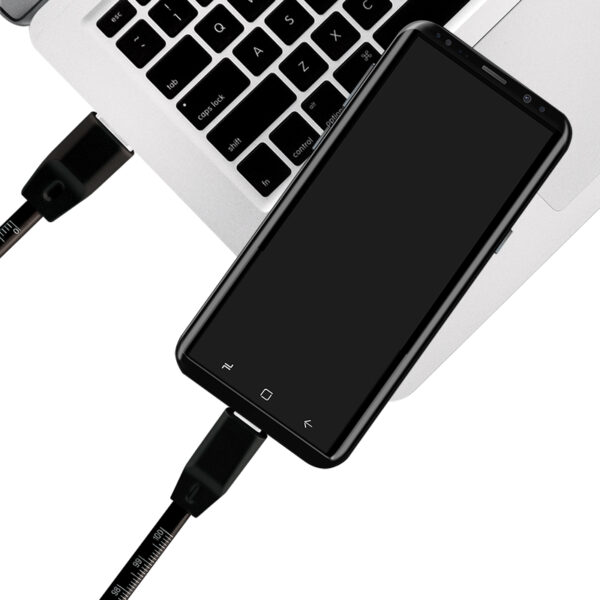 LogiLink USB 2.0 kabel met liniaal, USB-A - USB-C stekker, 1,0 m, zwart