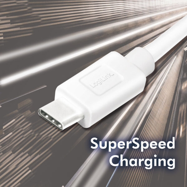 LogiLink USB 3.2 kabel, USB-A - USB-C stekker, 0,15 m, wit