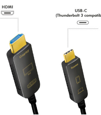 LogiLink USB-C AOC hybride glasvezelkabel, 4K/60Hz, 10 m