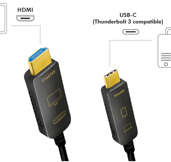 LogiLink USB-C AOC hybride glasvezelkabel, 4K/60Hz, 10 m