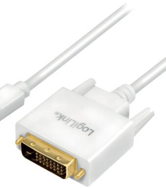 LogiLink Mini DisplayPort - DVI adapterkabel, wit, 3,0 m