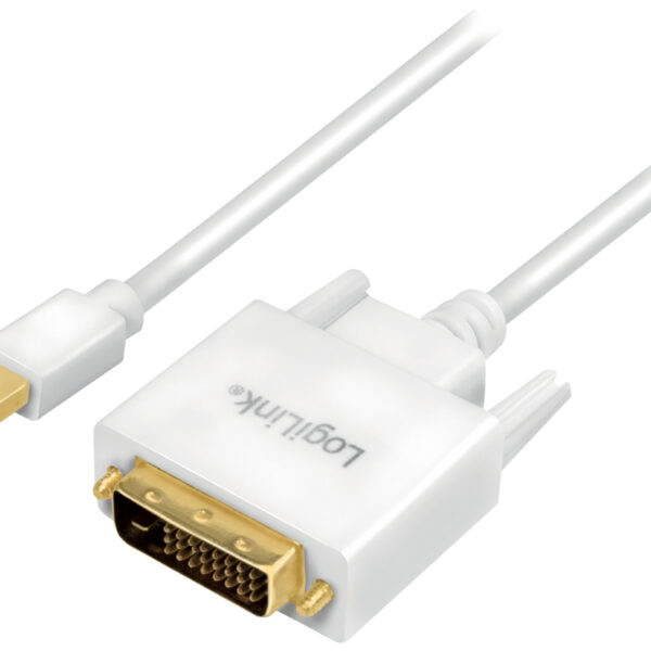 LogiLink Mini DisplayPort - DVI adapterkabel, wit, 3,0 m