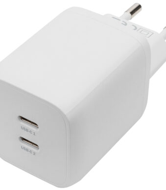 DIGITUS USB-oplader, 2x USB-C, 65 Watt, wit