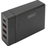 DIGITUS universele USB laad-adapter, 4-Port, zwart