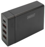 DIGITUS universele USB laad-adapter, 4-Port, zwart