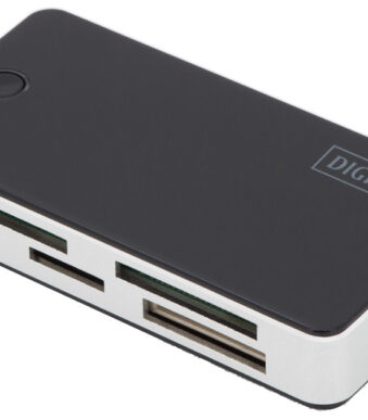 DIGITUS USB 3.0 Card Reader / kaartlezer ´All-in-one´, zwart / zilver