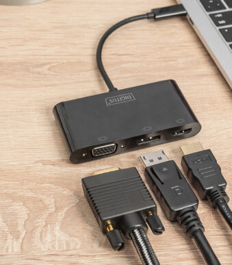 DIGITUS USB-C 3in1 Triple monitor-adapter (HDMI, DP, VGA)