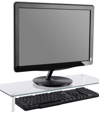 DIGITUS monitorstandaard, glas, wit