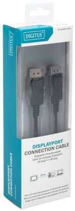 DIGITUS displayPort 1.2 aansluitkabel, zwart, 2,0 m