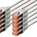 DIGITUS patchkabel Cat. 6, S/FTP, 0,25 m, grijs, 10 stuks