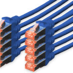 DIGITUS patchkabel Cat. 6, S/FTP, 0,25 m, blauw, 10 stuks