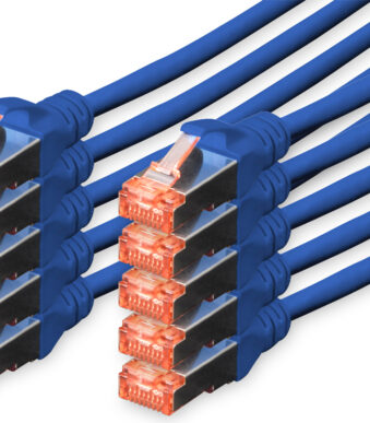 DIGITUS patchkabel Cat. 6, S/FTP, 0,25 m, blauw, 10 stuks