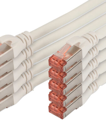 DIGITUS patchkabel Cat. 6, S/FTP, 0,25 m, wit, 10 stuks