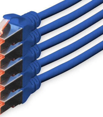 DIGITUS patchkabel Cat. 6, S/FTP, 10,0 m, blauw, 5 stuks