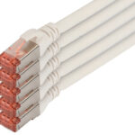 DIGITUS patchkabel Cat. 6, S/FTP, 10,0 m, wit, 5 stuks