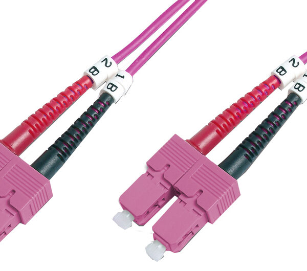 DIGITUS LWL patchkabel, SC-Duplex - SC-Duplex, OM4, 2,0 m