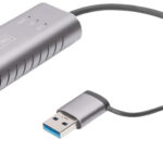 DIGITUS USB type-C Gigabit Ethernet adapter, USB-C + USB A