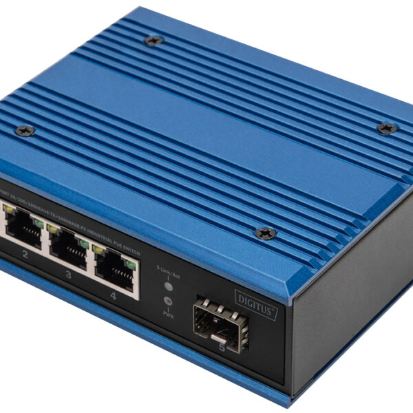 DIGITUS Industrial Gigabit Ethernet PoE Switch Unmanaged, 4-poorts