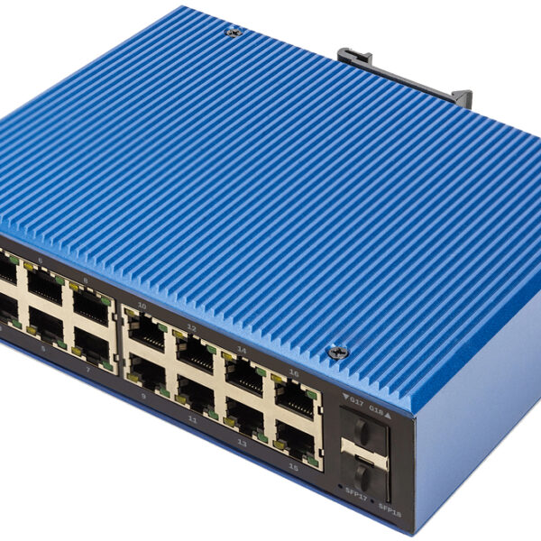 DIGITUS Industrial Gigabit Ethernet PoE Switch, managed,16+2 poorts