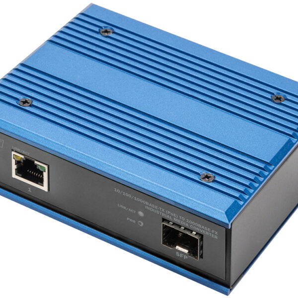 DIGITUS Industrial Gigabit Ethernet PoE+ mediaconverter