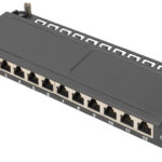 DIGITUS 10' Patch Panel Cat. 6A, 0,5 HE, afgeschermd, zwart, 12-poorts