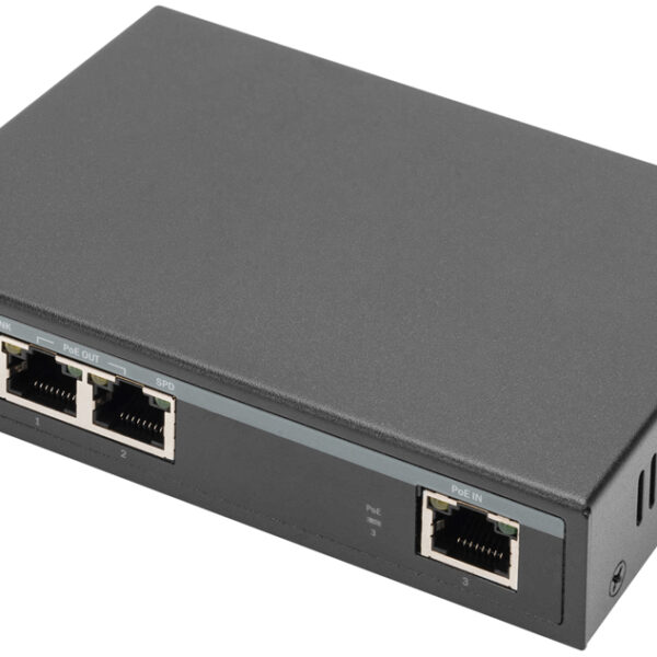 DIGITUS Gigabit 4PPoE Indoor extender, 2-poorts, 802.3at, 60 W