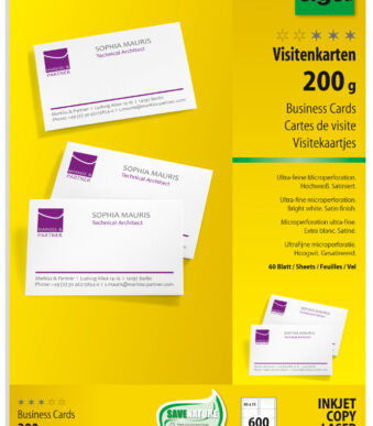 sigel visitekaartjes, 85 x 55 mm, 200 g/m2, hoogwit