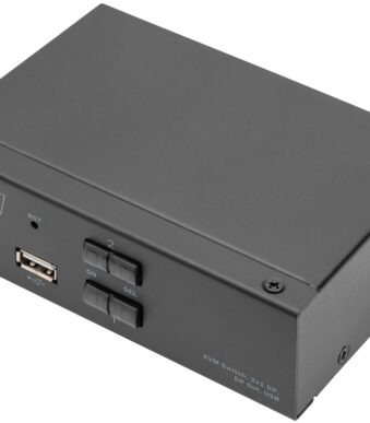 DIGITUS Desktop KVM Switch, 2x1, zwart
