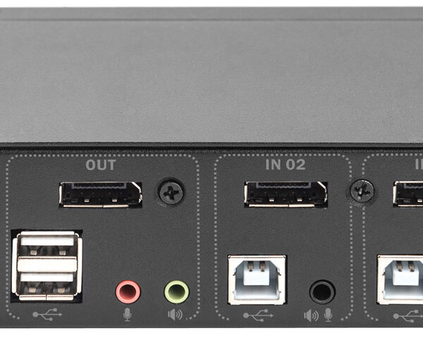 DIGITUS Desktop KVM Switch, 2x1, zwart