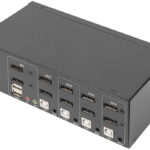 DIGITUS KVM Switch, 4 poorts, dual Display, 4K, Displaypoorten